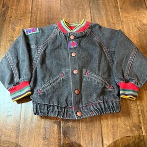 Vintage Retro Little Levi’s Kids Bomber Jean Jacket size 4T Streetwear Hip Hop